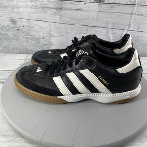 adidas Samba Black Leather Shoes with White Stripes